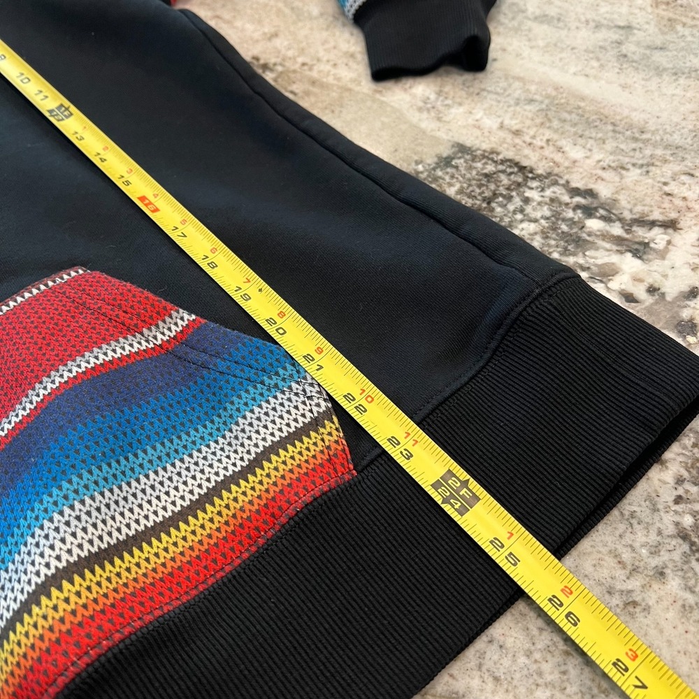 HOOEY‎ Tijuana Hooded Sweatshirt Aztec Striped Women's Size M Raglan Sleeves - Picture 13 of 13
